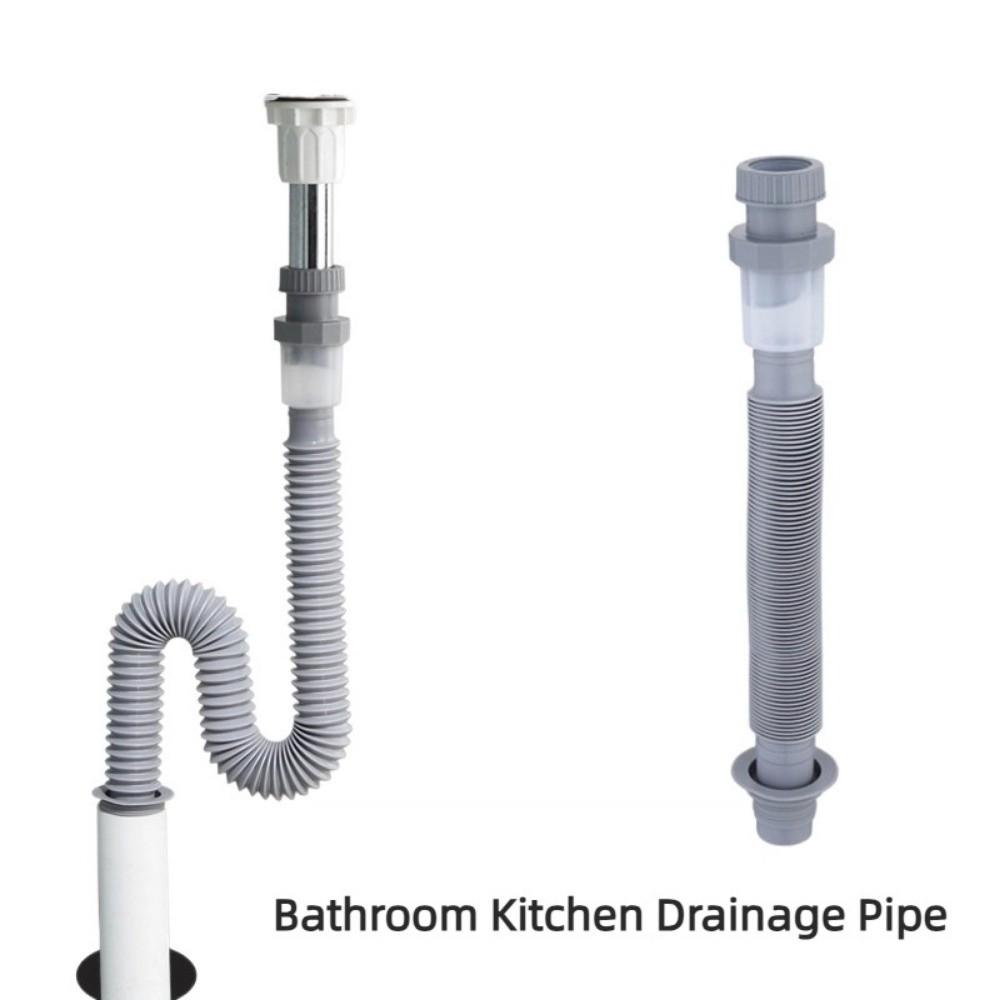 Flexible Expandable Drainage Pipe Odor-proof Transparent Design Drain Pipe Plastic Extension Pipe Bathroom Accessories