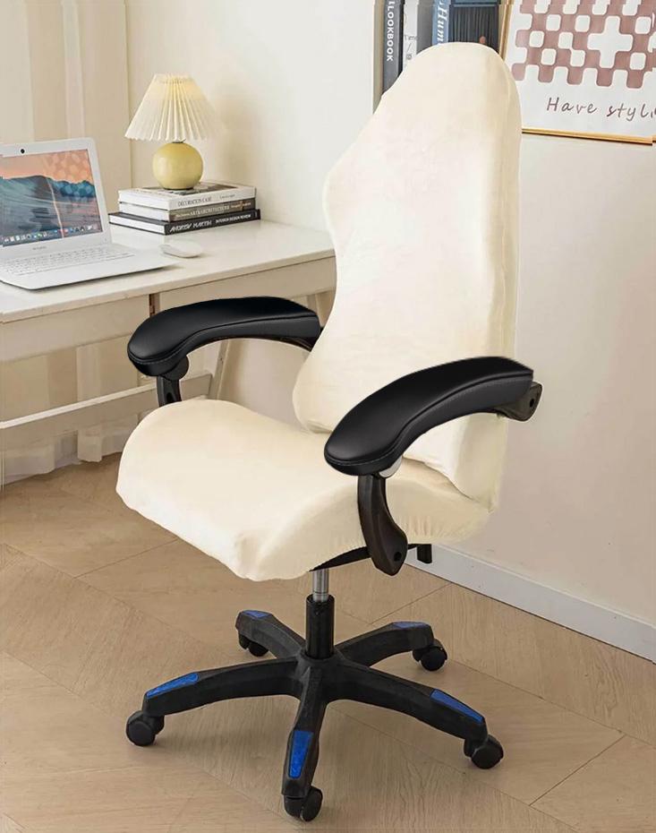 Elastic Cover For Gaming Chair Cream Velvet Gaming Chair