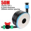 20M-150M 16mm 0.2mm Wall Thickness Spacing Drip Irrigation Tape Dripper Watering System With 5/8'' Garden Connector Accessories