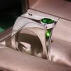 Punk Irregular Female Green Zircon Stone Ring Crystal Silver Ring Jewelry Promise Wedding Engagement Rings For Women Party Gift