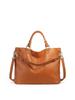Women's Genuine Leather Large Capacity Crossbody Tote Bag - Top Layer Cowhide, New Style, High-End Shoulder Handbag for Commuting.