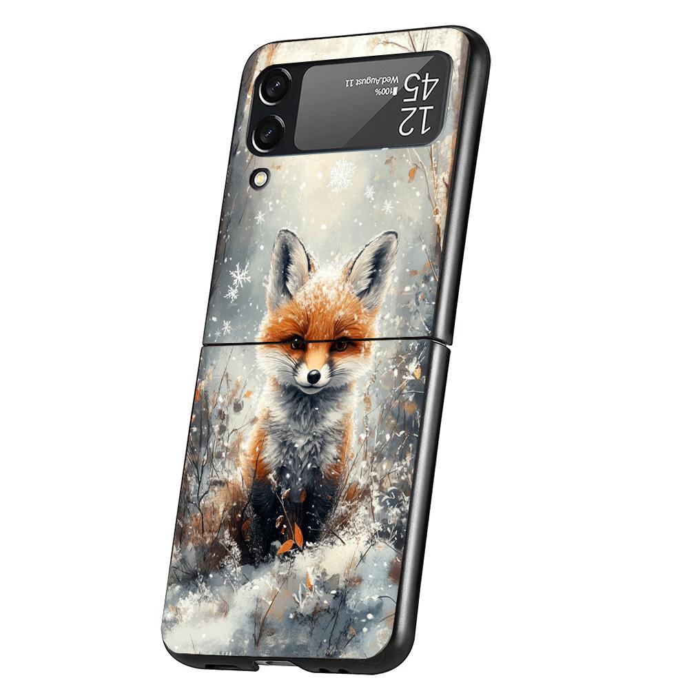 Animal Fox Phone Case For Samsung Galaxy Z Flip 7 6 5 4 3 5G Cover ZFlip7 ZFlip6 ZFlip4 ZFlip5 ZFlip3 Coque Fundas Galaxy Z Flip