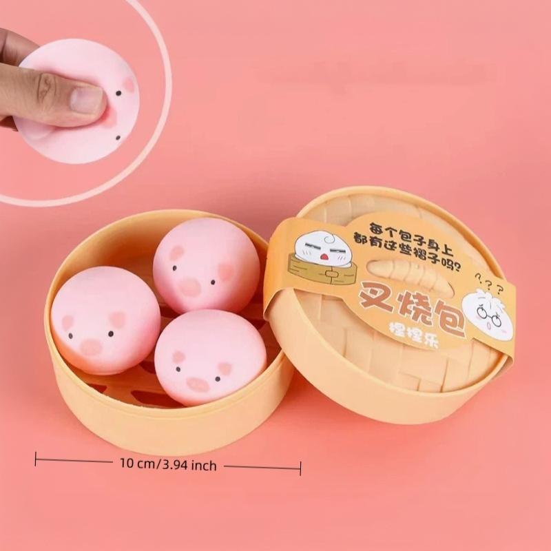 Simulated Animal Steamed Bun Decompression Toy Soft Slow Rebound Fidget Squeeze Toy for Daily Stress Relief