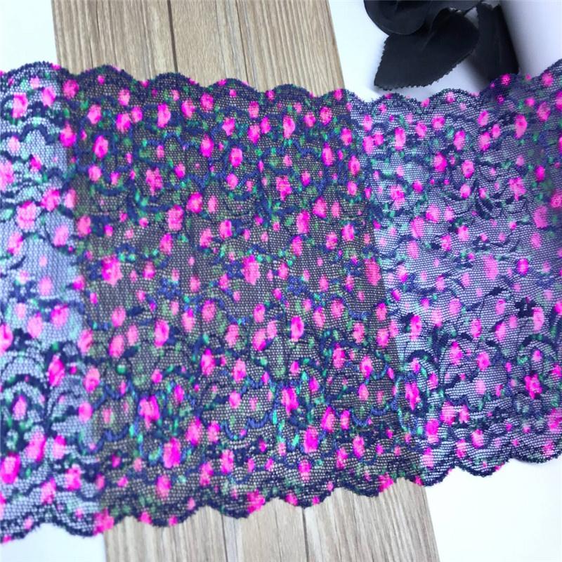16.5cm wide Multicolor Elastic Lace, Stretchy Spandex Sewing Lace Trim for Lingerie, Bra, Underwear, Garment, Crafting