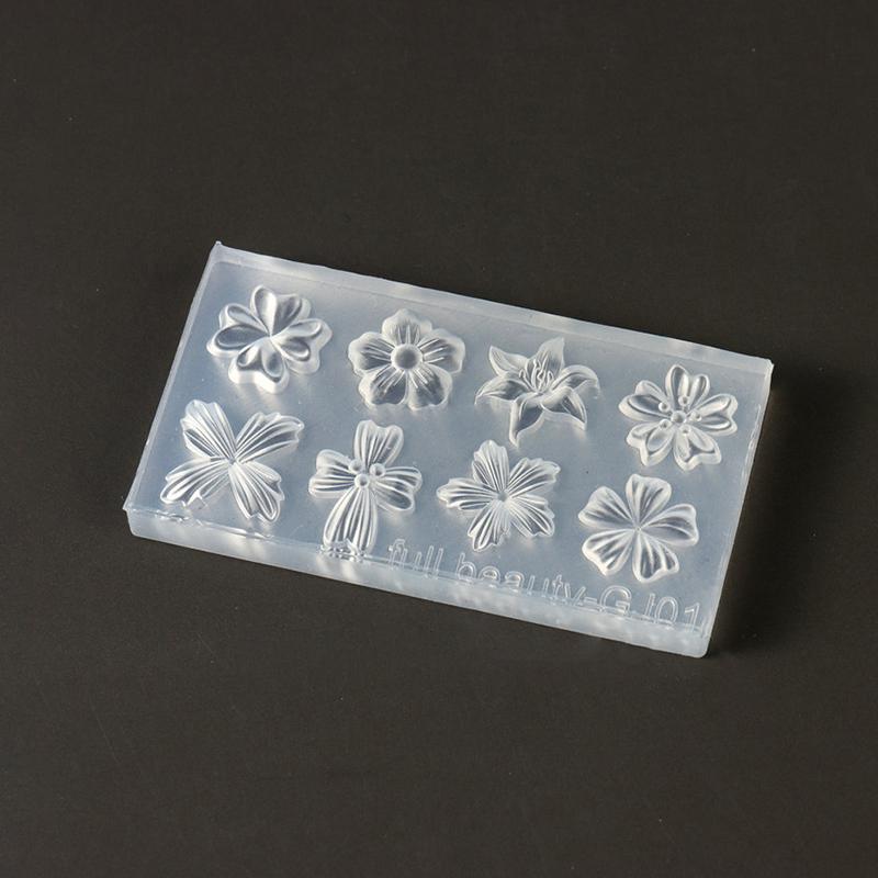Spring Flower Petals Silicone Nail Mold Three-Dimensional Floral Diy Design Manicure Template Carving Nail Art Stencil Tools