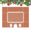 150x119cm/180x150cm Christmas Tablecloth Rectangle Gingerbread House Reusable Farmhouse Table Runnerfor Home Party Dining Decor