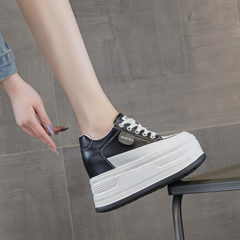 

New platform white shoes heightening muffin heel lightweight comfortable breathable single shoes versatile casual shoes 39