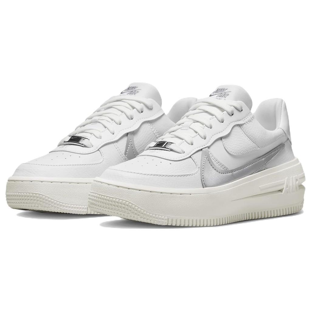 Nike  Air Force 1 PLT.AF.ORM White Metallic Silver Women Sneakers Summit-White Sail Wolf-Grey DJ9946-101