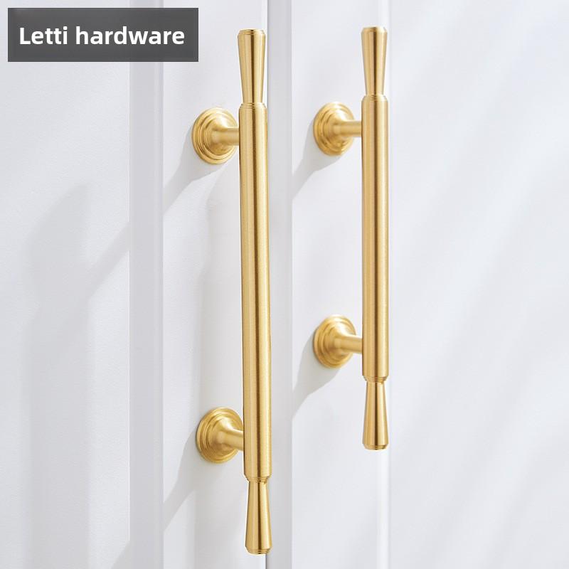 Modern Solid Brass Furniture Handle - Luxury Gold Cabinet Pulls for Home Decor