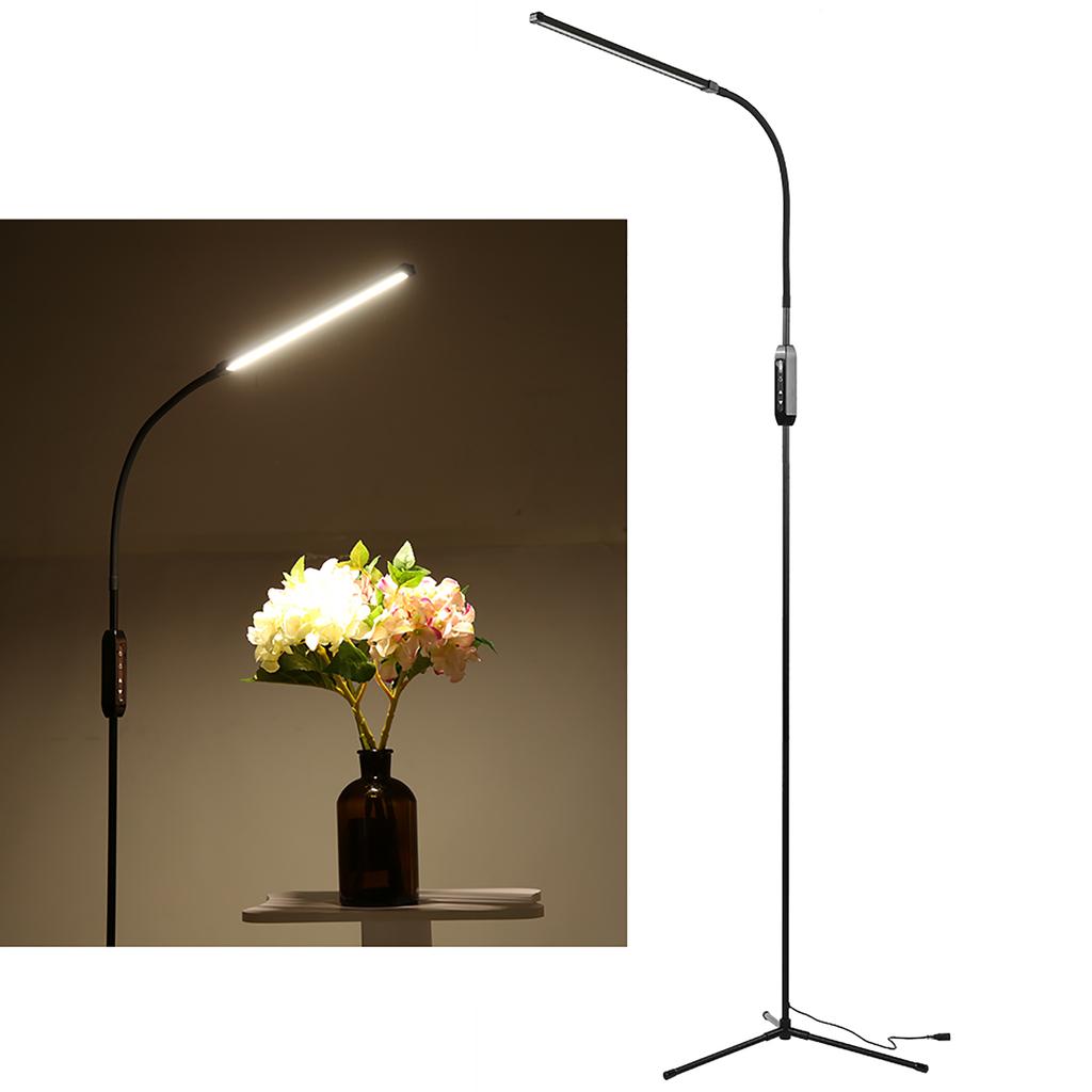 12W Black Floor Light Modern LED Remote Control 3?Fork Base Floor Light 110?240VUS Plug