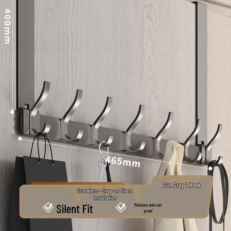 Over-the-Door Coat Rack & Shelf Combo - No-Drill Hanger for Bedroom & Doorway