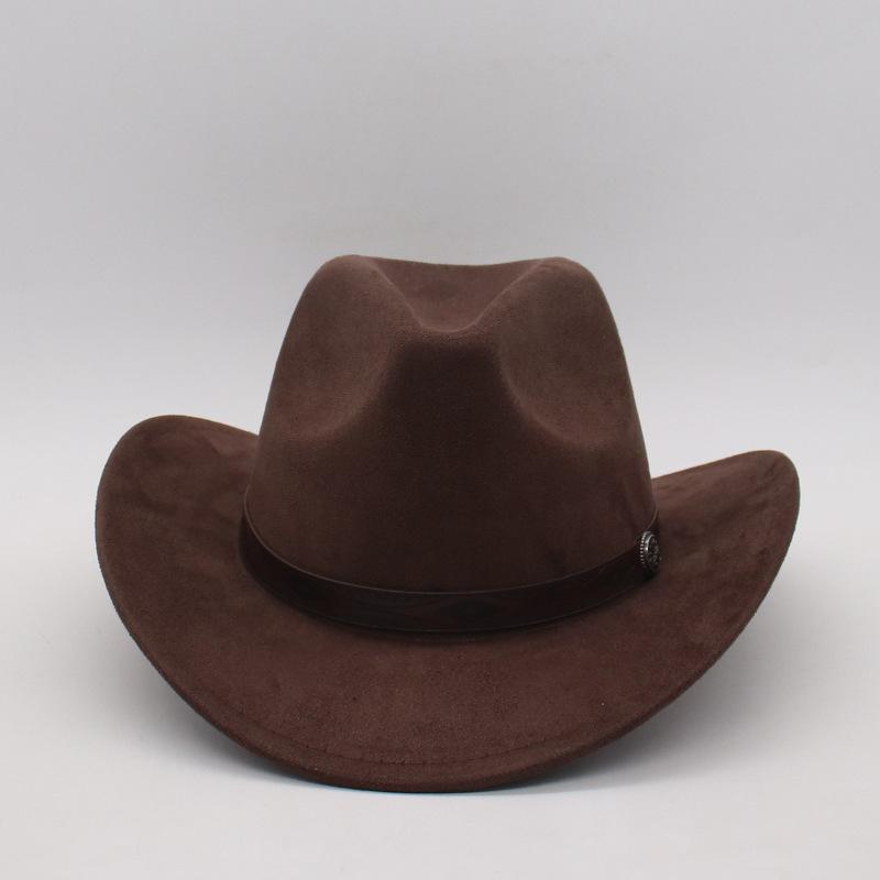 Cross-Border Hot-Selling Tibetan Top Hat Tibetan Cow Head Felt Hat European And American Men'S And Women'S Curly-Brimmed Jazz Hat Prairie Western