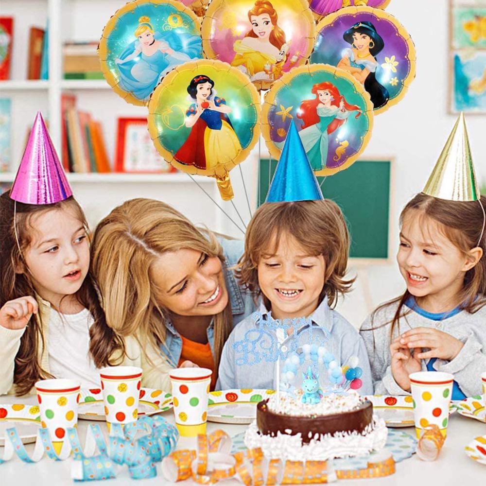 8Pc Reusable Colorful Princess Balloons Princess Theme Birthday Party Decoration