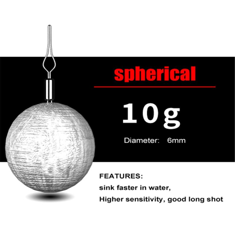 FTK 50PCS Fishing Ball, 3.5 To 14g Fishing Weight, Drain Belt Swivel Weight Length 22mm-33mm