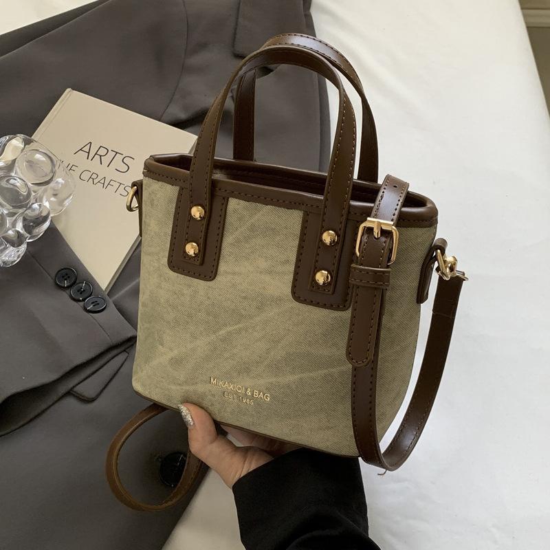 

Нишевая сумка премиум-текстуры 2025 новая женская сумка универсальная ретро на плечо сумка-мессенджер модная портативная сумка-ведро