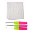 3Pcs Latching Hook Crochet Needle with Mesh Canvas for Rug Carpet Making and Art Craft Crochet Hook with Latching Hook