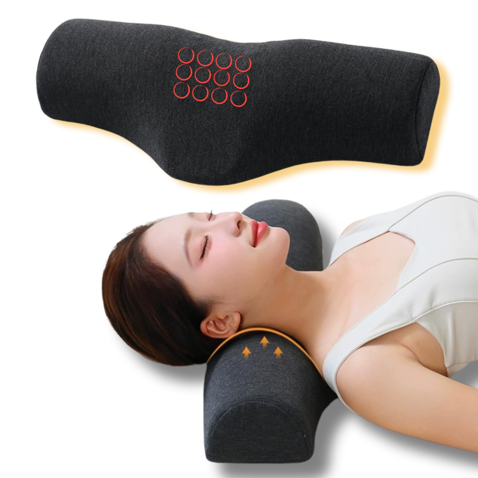 

3D Zone Relax Neck Neck Stretching Neck Relaxation Memory Soft and Breathable A Popular Gift for and Respect for the Aged Approximately 50cm Long New чорний