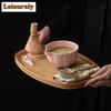 Ink Dot Romantic Pink Matcha Eight-piece Set Song Dynasty Tools Tea Whisk Brush Powder Sieve Japanese Ceramic Bow Tea Items Gift