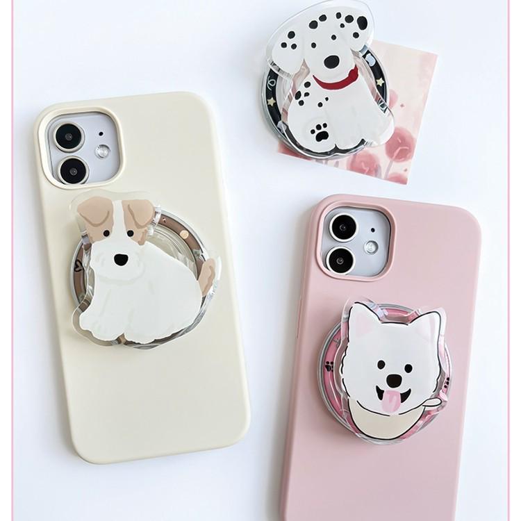 Cute Cartoon Dog Silicone MagSafe Phone Holder – Telescopic & Magnetic Airbag Design