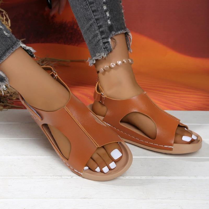 

Fashion 2025 New Women s Sandals with Hook and Loop Closure, Mid Heel Platform, Casual All Season Shoes, Casual Sandals 36 коричневый