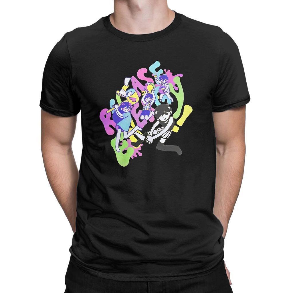 omocat Funny 100% Cotton T-Shirt O-Omorii Tops Tees For Men