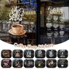Coffee Shop Wall Sticker Cafes Ice Cream Bread Cake Wall Art Decals DIY Restaurant Milk Tea Shop Decor Sign Window Glass Film