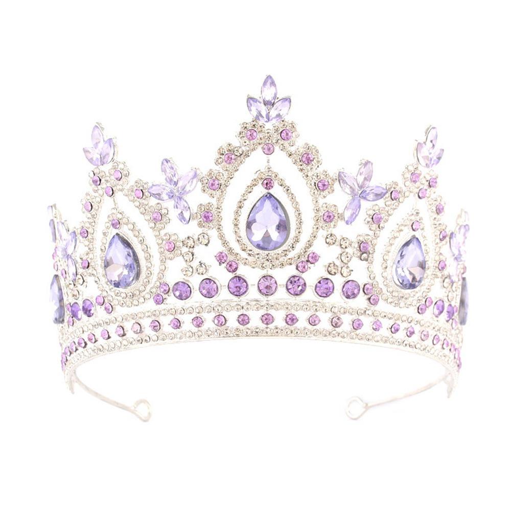 Crystal Bridal Crown Tiara Metal Base Tall Crystal Crown Vintage Queen Crown 4