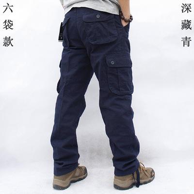 Multi-pocket Overalls Casual Trousers Straight Work Uniform Labor Insurance Sports Loose Men's Trousers Elastic Trousers