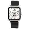 Casio CASIO Standard Moon Phase Analog Men's Watch MTP-M305L-7AV Black Leather Band Silver Overseas Model