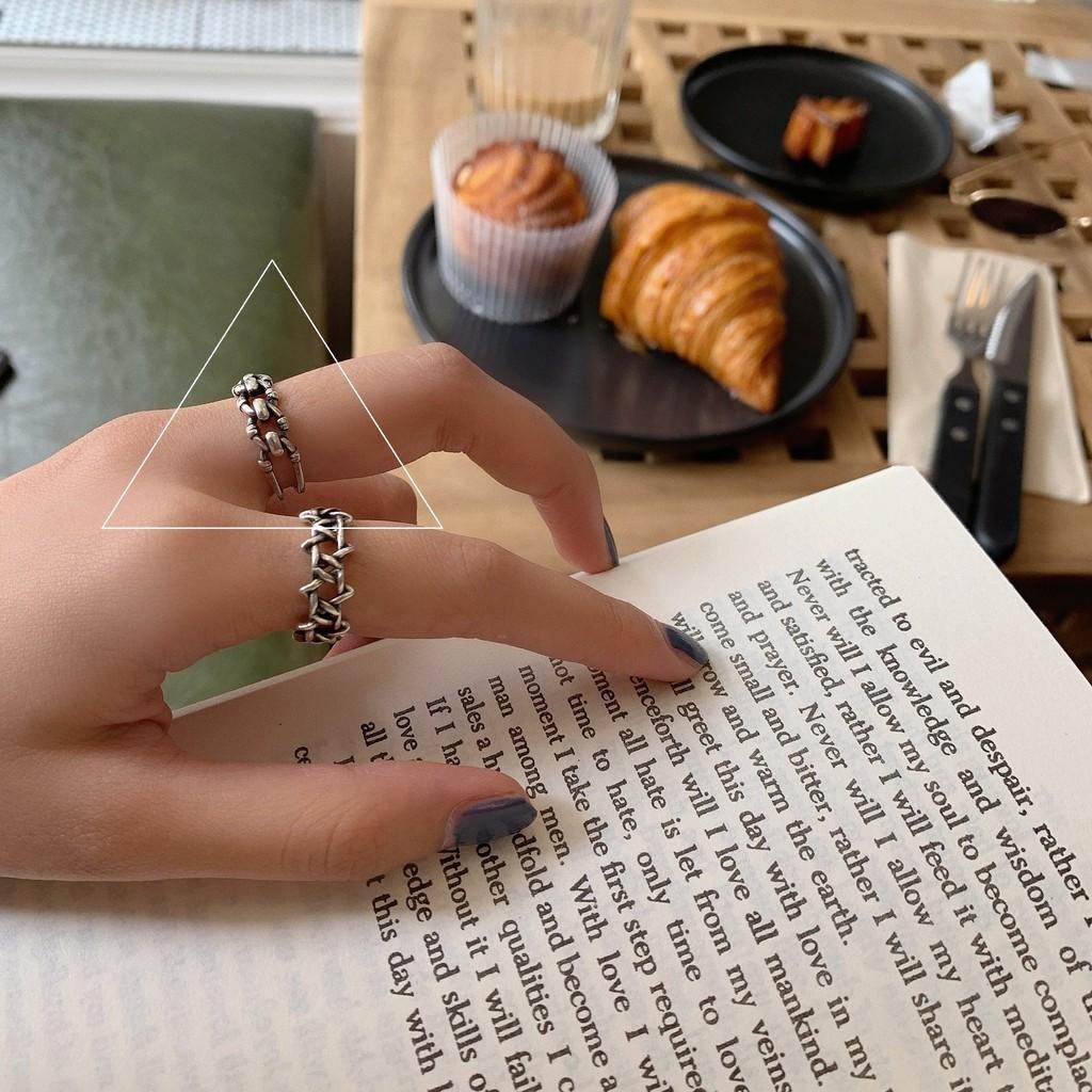 Silver Korean Sterling Ddp Trendy Adjustable Open Ring For Women Stylish Accessory