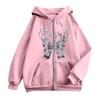 Women's Zip Up Hoodie Loose Fit Casual Printed Sweatshirt