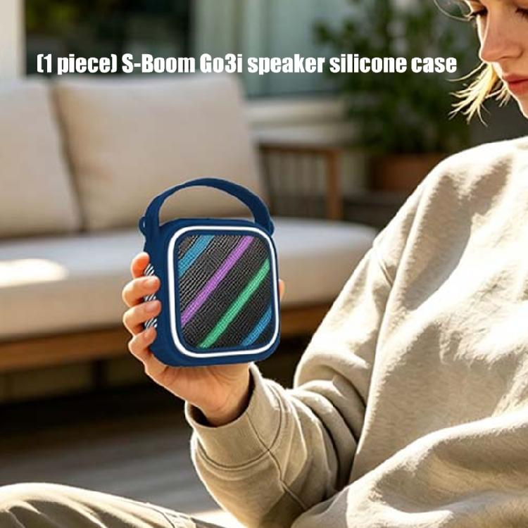 Portable Speaker Sleeve In Silicone with Wrist Strap and Access Openings for Storage, Daily Carry and Home Use