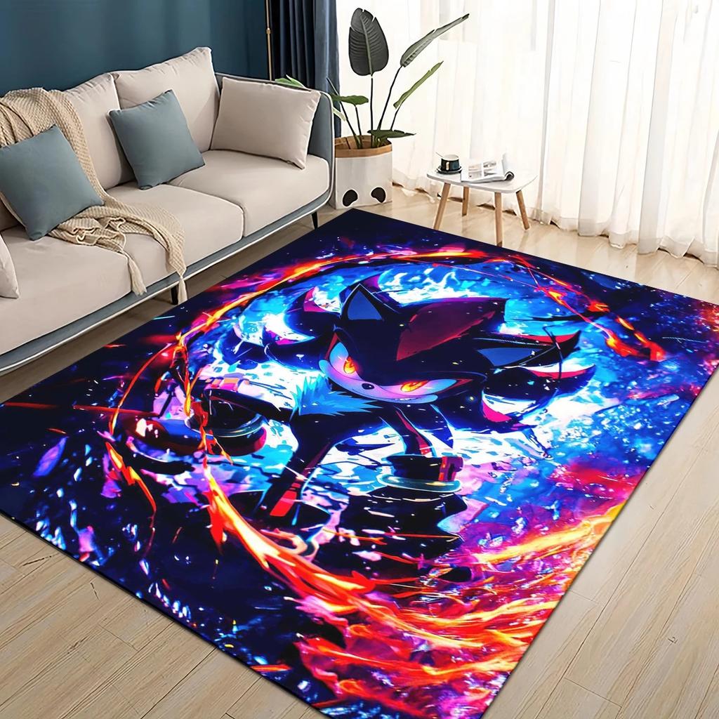 Cartoon 3D S-Sonics Retro Carpet Rug for Living Room Bedroom Home Sofa Decoration,Kids Play Non-slip Floor Mat