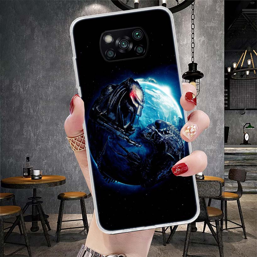Alien Vs Predator Painted Soft Phone Case For Xiaomi Redmi 15C 15 13C 13 Poco X5 X6 X7 F7 Ultra M7 12C 12 10 10C 9C 9A 9T 9 Fund