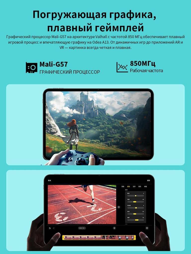 Tablets Odea A13+Bundle 8G+128GB 13.36" T7280  IArm Mali-G57 MP1@850MHz 1920*1200 Google Android 15