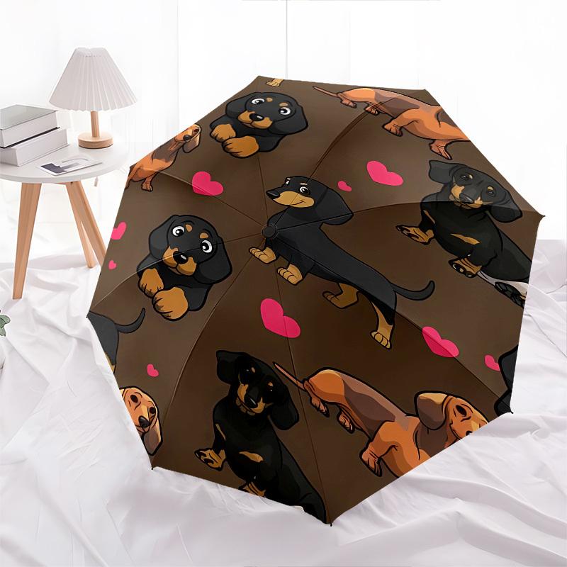 Dachshund Heart- Automatic Umbrella,Suitable for Men and Women, Outdoor Accessories, Suitable for Birthdays 1018b