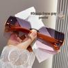 2025 High-End Frameless Two-Tone Gradient Women's Driving Sunglasses – Fashion Trend from Douyin Influencers