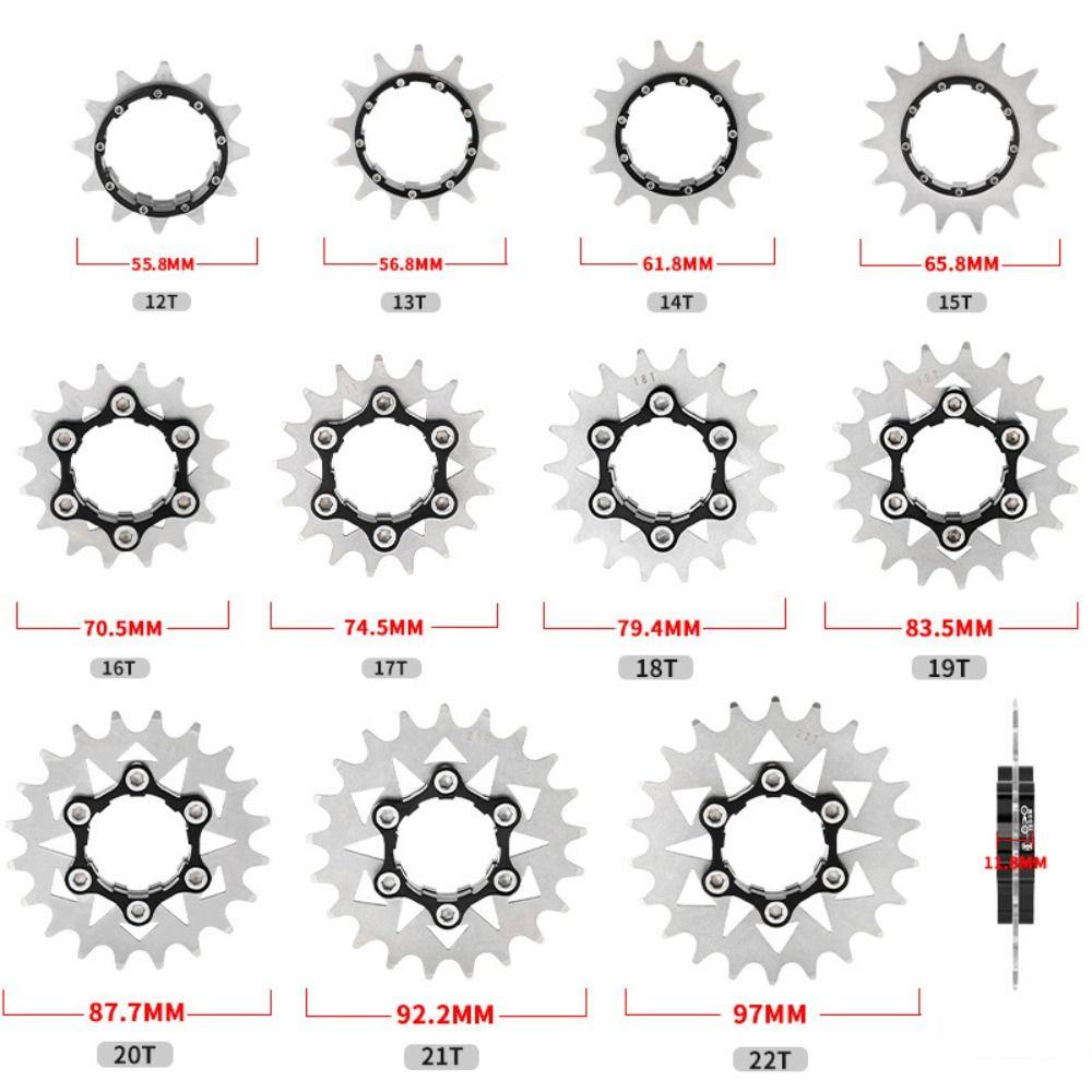 Aluminiumlegierung+Edelstahl Einzelgeschwindigkeit Kassettenritzel MTB Freilauf Fahrradkettenblatt