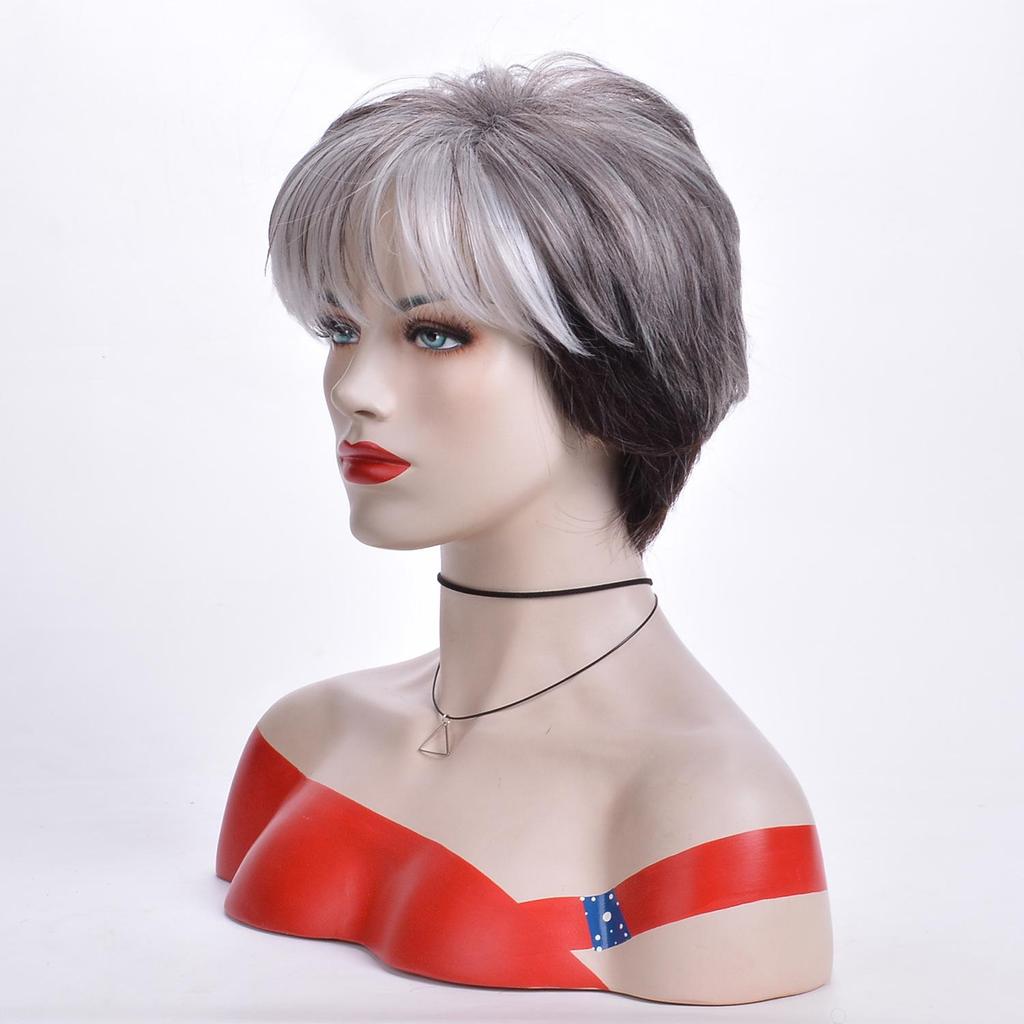 Fluffy Mixed Color European and American Women's Wig Hair