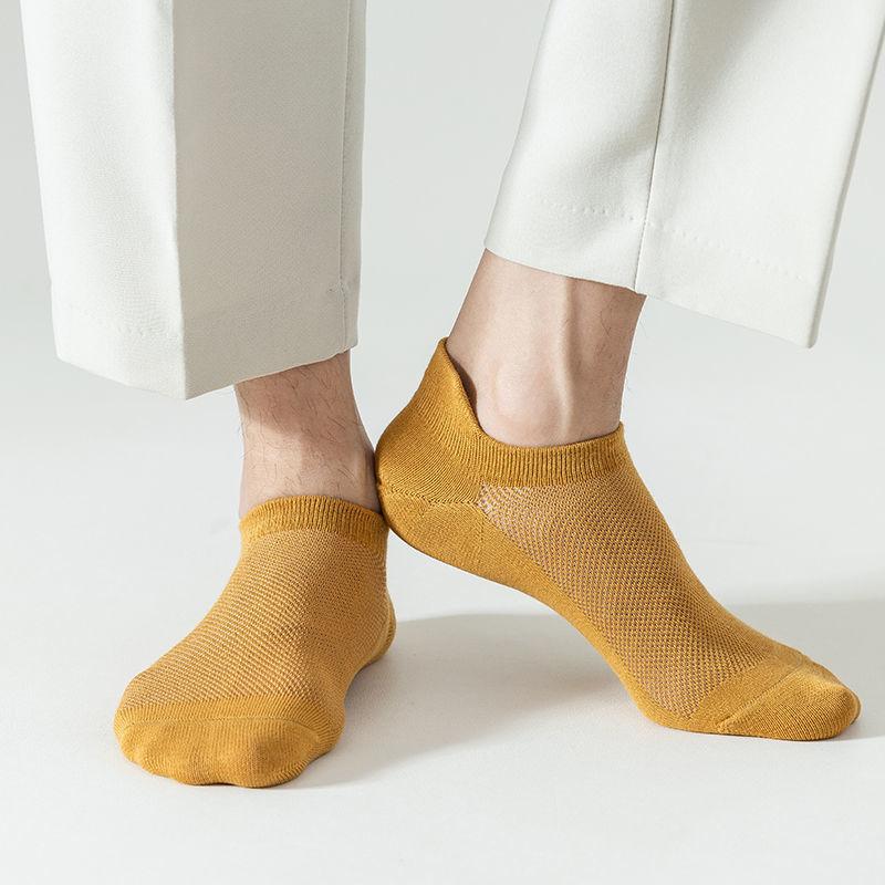 5 Pairs Men's Mesh Non-Slip Cotton Short Sock Male Breathable Spring Summer Autumn Ankle Socks