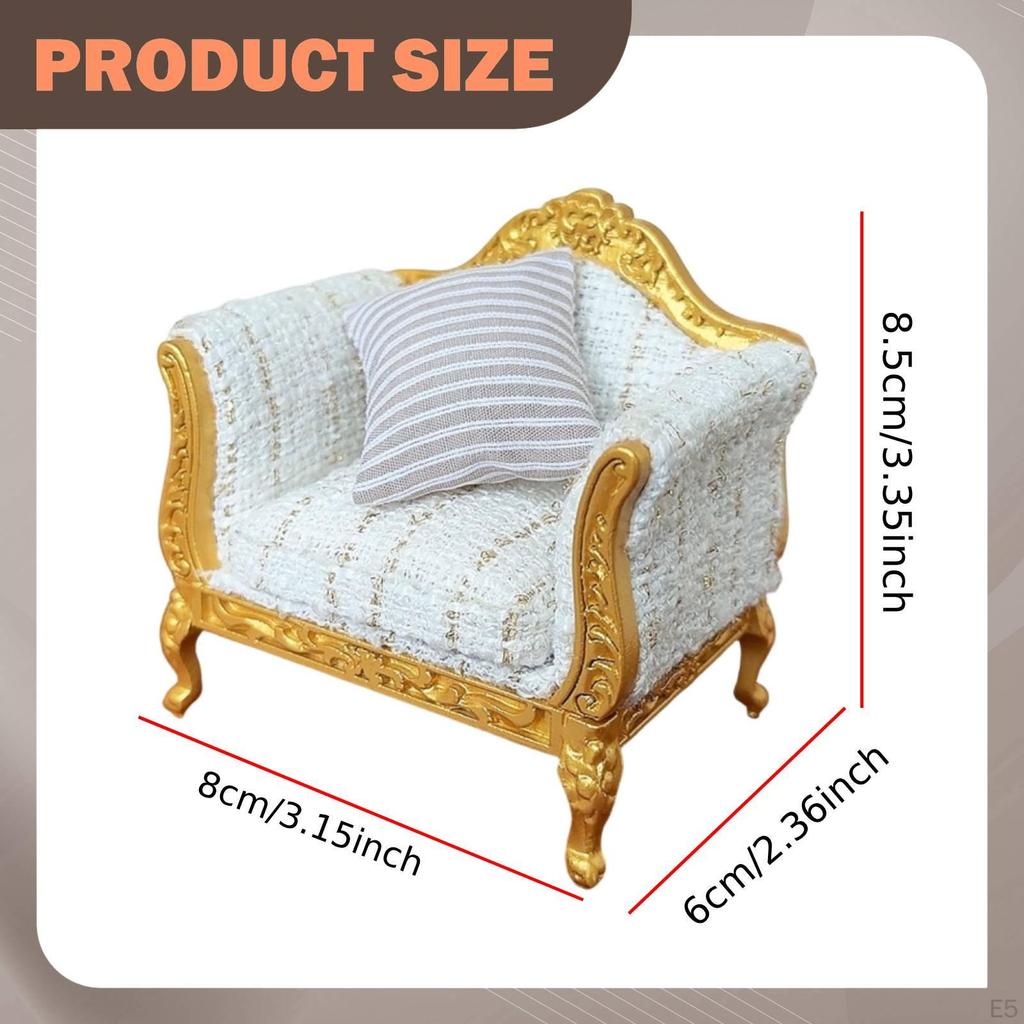 1/12 Dollhouse Furniture Sofa Decoration Pretend Toy Micro Landscape Decor Photo Prop for