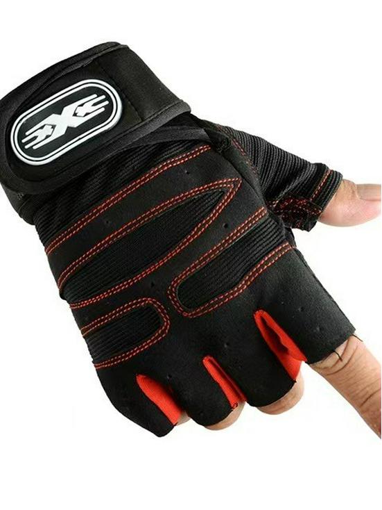 Unisex Non-slip Half Finger Fitness Gloves with Wrist Support for Outdoor Sports