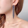 European & American Glam Rhinestone Tassel Long Earrings for Evening Events