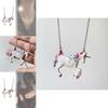 Animal Pendant Necklace With Oil Drip Finish For Women Fashion Accessory