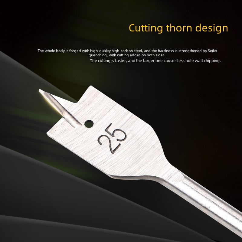 Three-Point Flat Drill Bit Set with Hex Handle