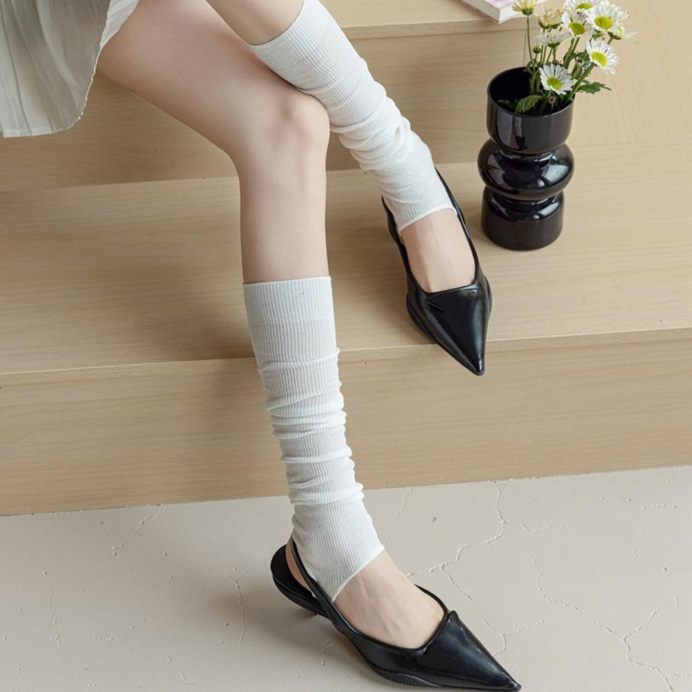 Chaussettes hautes fines unies Chaussettes hautes mode pour femmes Dames