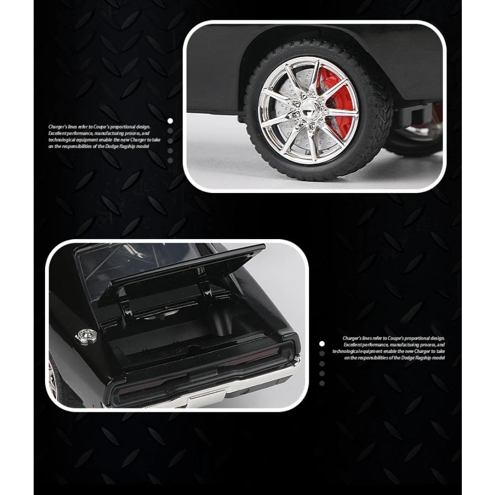 1/24 Dodge Charger 1970 Mașinuță din Aliaj Diecasts & Vehicule Jucărie Model Mașină Sunet și Lumină Jucării Mașinuțe pentru Copii Cadouri