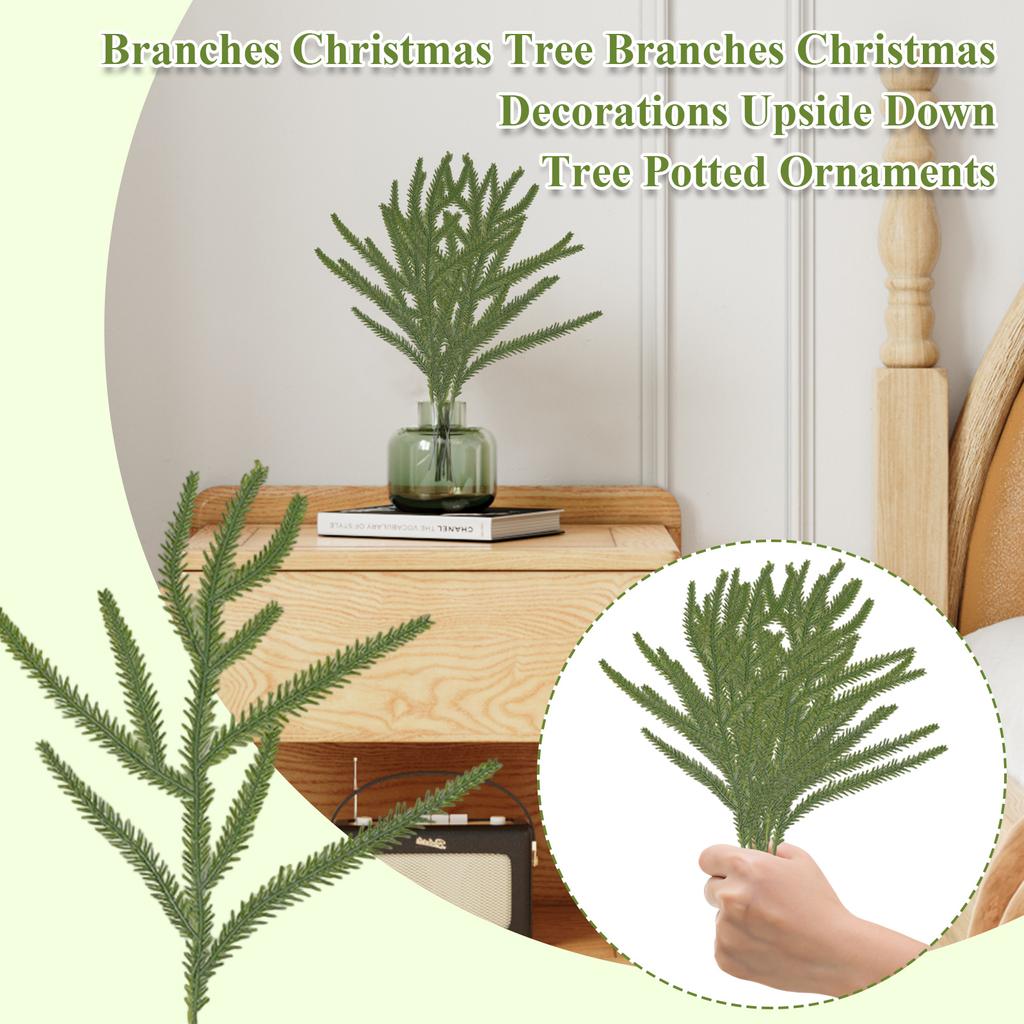 Simulation Branches PE Branches Christmas Tree Branches Christmas Decorations Upside Down Tree Potted Ornaments