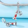 925 Silver Watchtower Ship Anchor Pendants Bracelet Charms Fit Bangle For Women Jewelry Party Beads DIY Gifts Accessory