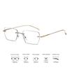Luxury Rimless Myopia Glasses for Women Men Ultralight Near Sight Glasses Blue Light Blocking Eye Protection Eyeglasses 0 To-4.0